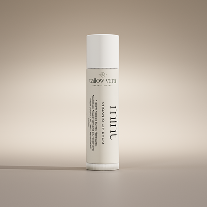 Tallow Vera's organic mint tallow lip balms